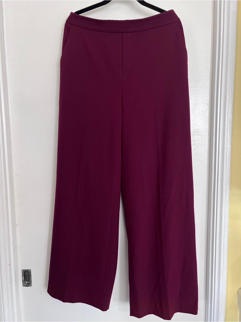Banana Republic Wide-Leg Pull-On Pants in bright wine. Hayden pant